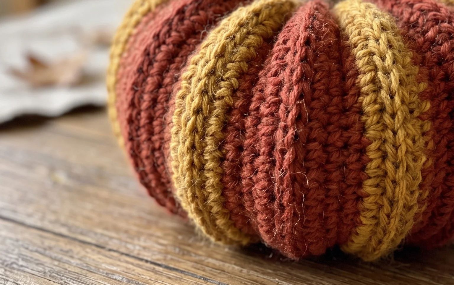 How to Crochet A Fall Pumpkin Out of Fallburst Motifs with a Maple Leaf