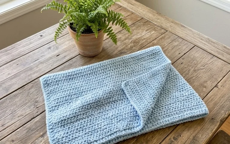 Easy Crossed Double Crochet Baby Blanket Free Pattern