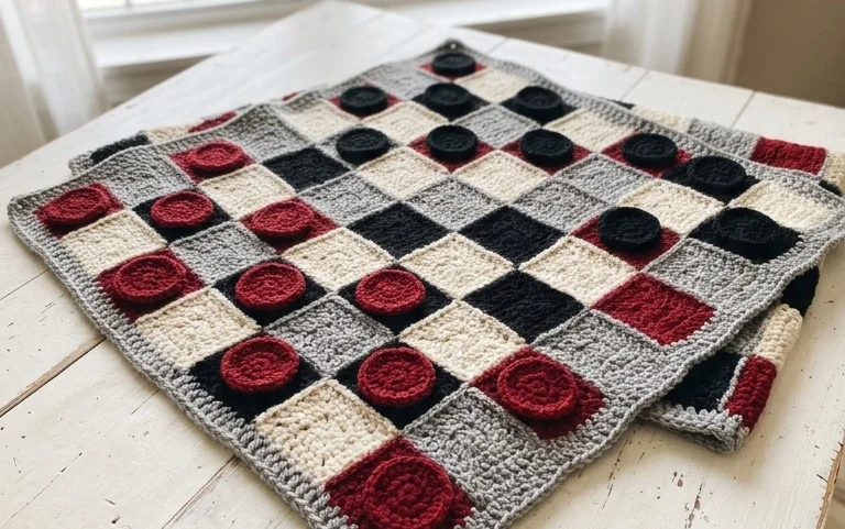 Portable Crochet Checkerboard Game: Free Easy Pattern