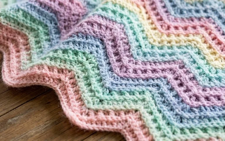 Crochet zigzag waffle blanket