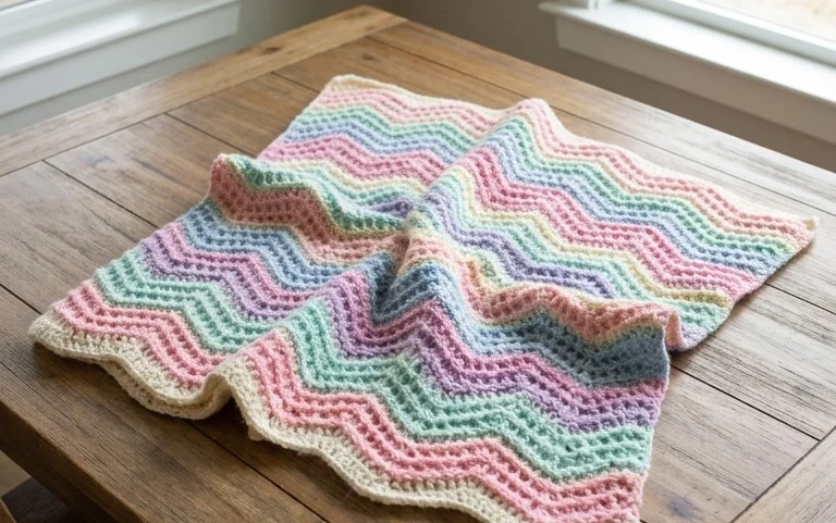 Crochet Zigzag Waffle Blanket: Free Easy Step-by-Step