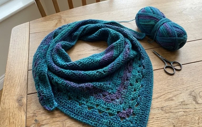 Easy Seaside Crochet Shawl Free Pattern: Step-by-Step